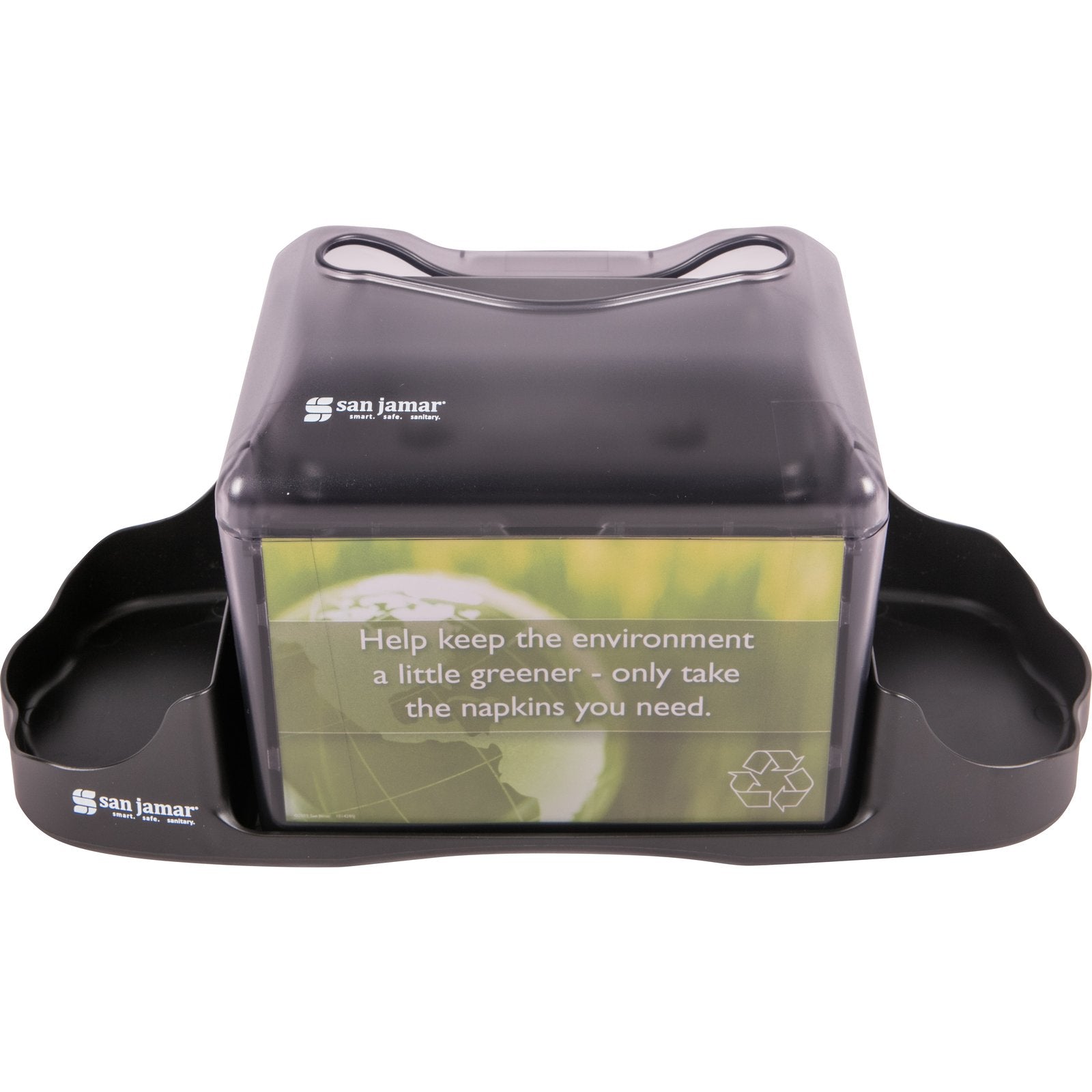 Carlisle H4005CTBK 200 Napkins Black Tabletop Venue Napkin Dispenser with Caddy, Fullfold