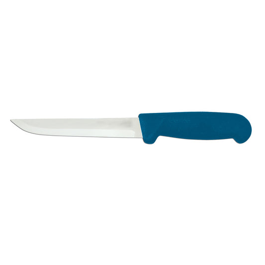 Omcan 11665 6-inch Straight Blade Boning Knife with Blue Polypropylene Handle