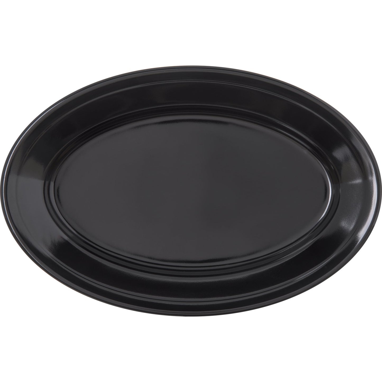 Carlisle 4356303 9.25" x 6.25" Black Dallas Ware Melamine Oval Platter Tray