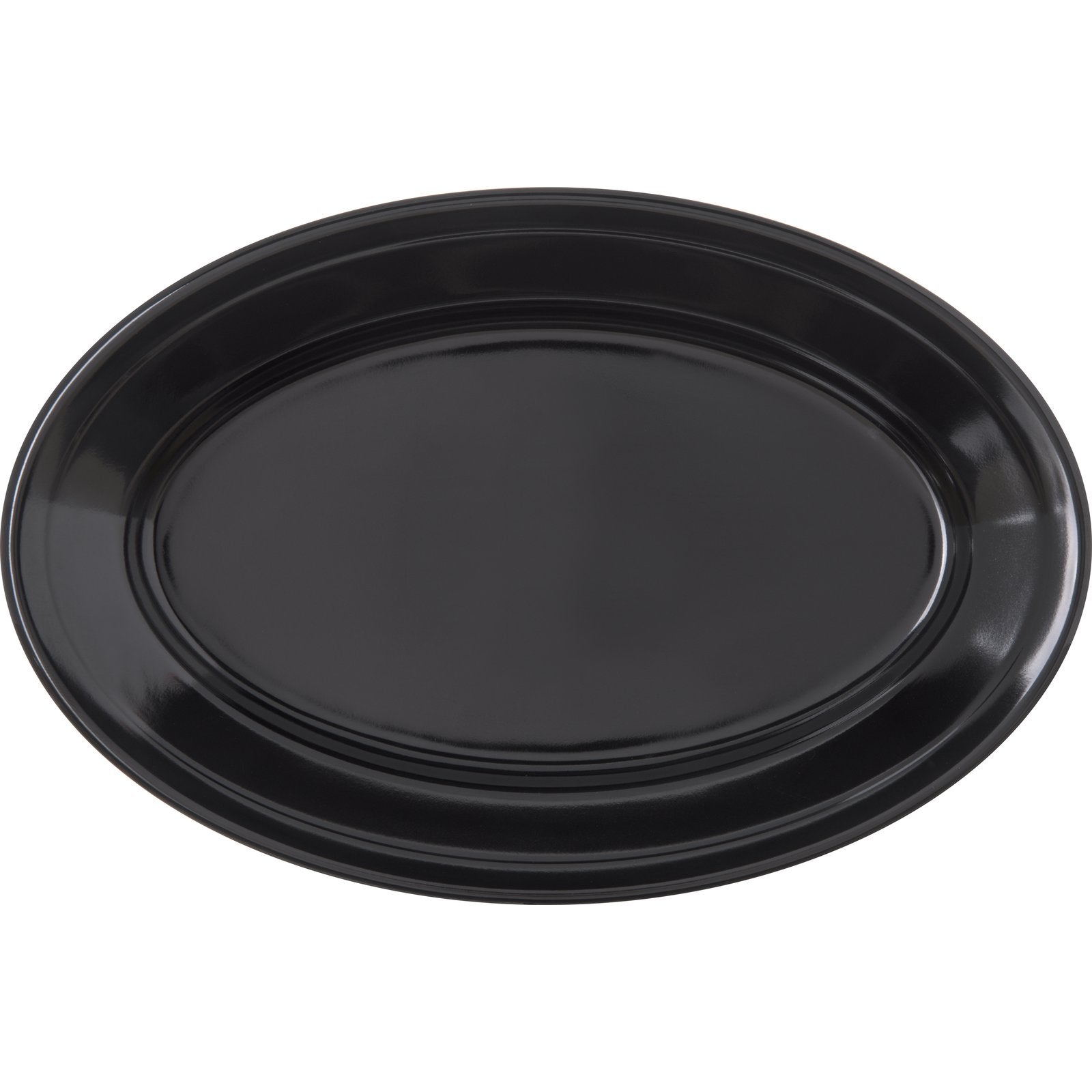 Carlisle 4356303 9.25" x 6.25" Black Dallas Ware Melamine Oval Platter Tray