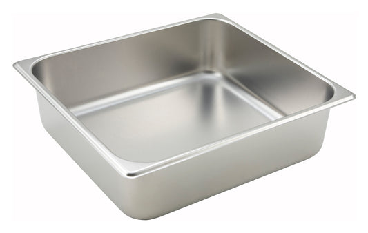 Winco SPTT4 2/3 Size 4" Stainless Steel Straight-Sided Steam Pan