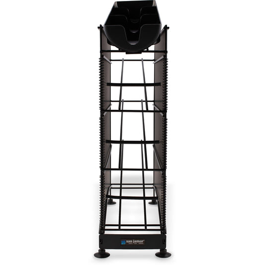 San Jamar C8504WFD Black 4-Tier Cup and Lid Dispenser
