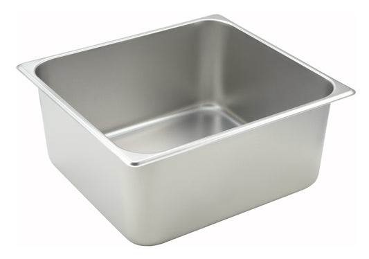 Winco SPTT6 2/3 Size 6" Stainless Steel Straight-Sided Steam Pan