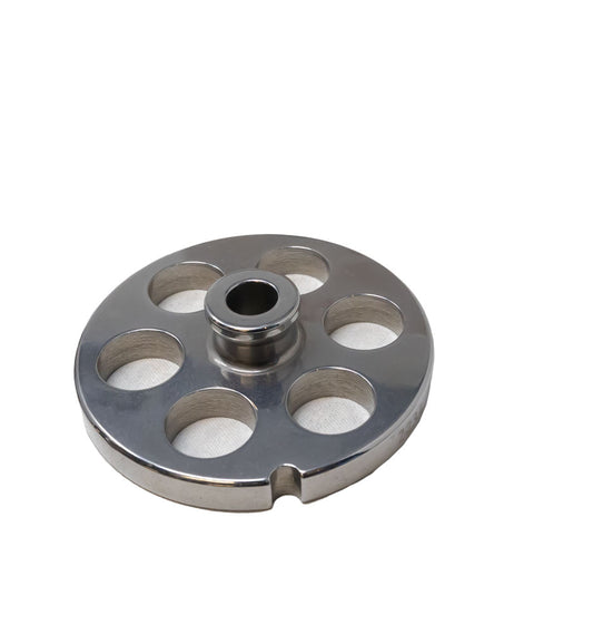 Omcan 11205 #22 One Notch/Round European Style Stainless Steel Plate with Hub, 18mm (3/4")
