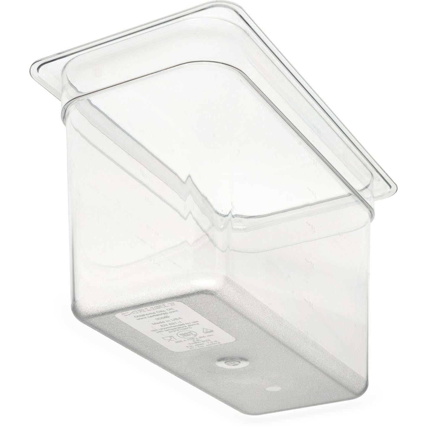 Carlisle 3066907 1/3 Size Clear Polycarbonate StorPlus Food Pan, 8" Deep