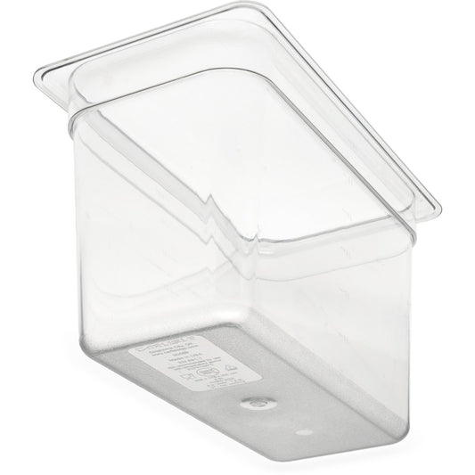 Carlisle 3066907 1/3 Size Clear Polycarbonate StorPlus Food Pan, 8" Deep