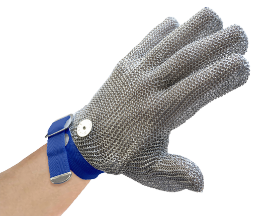 Omcan 13556 Large Mesh Glove with Blue Wrist Strap