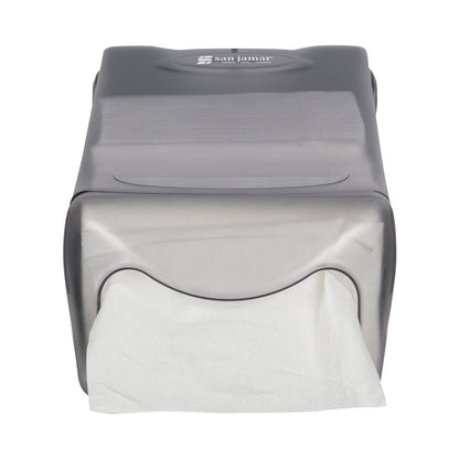 Carlisle H5004CL 550 Napkin Clear/Black Countertop Venue Napkin Dispenser, Mini Interfold
