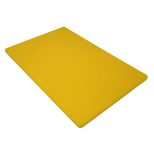 Omcan 41201 12" x 18" x 1/2" Yellow Polyethylene Rigid Cutting Board