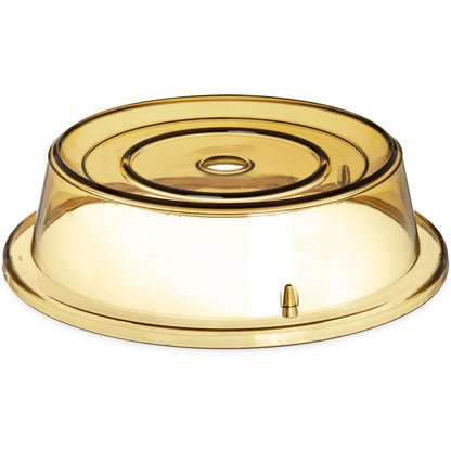 Carlisle 1989E13 10-3/16" to 10-1/4" 10.25" Amber Polycarbonate European Pin-Fired Plate Cover