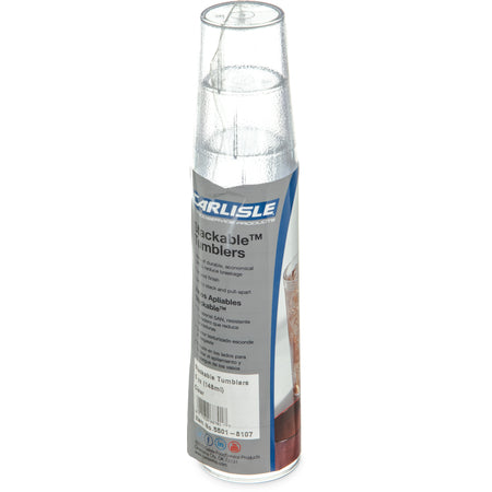 Carlisle 5501-8107 5 oz Clear SAN Stackable Tumbler - Cash & Carry (6/pk)