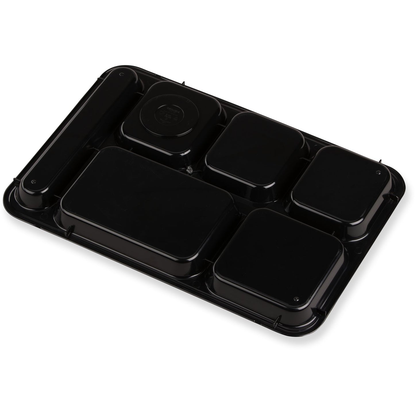 Carlisle 614R03 10" x 14" Black 6-Compartment ABS Right-Hand Tray