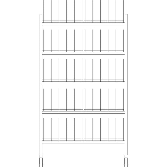 Dinex DX1173X100 100 Domes or 200 Bases 40" x 20.25" x 73" Stainless Steel Drying and Storage Cart