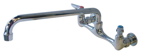 Omcan 23517 Splash Mounted Faucet for 24" x 24" One, Two, and Three Tub Sinks, Soiled Dish Tables, and Under Counter Dish Tables