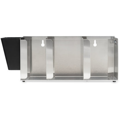 San Jamar L1014 Silver 3 Stack Stainless Steel Adjustable Lid Organizer