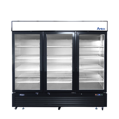Atosa MCF8724GR 69.54 Cuft Black Triple Glass Door Bottom Mount Merchandiser Refrigerator