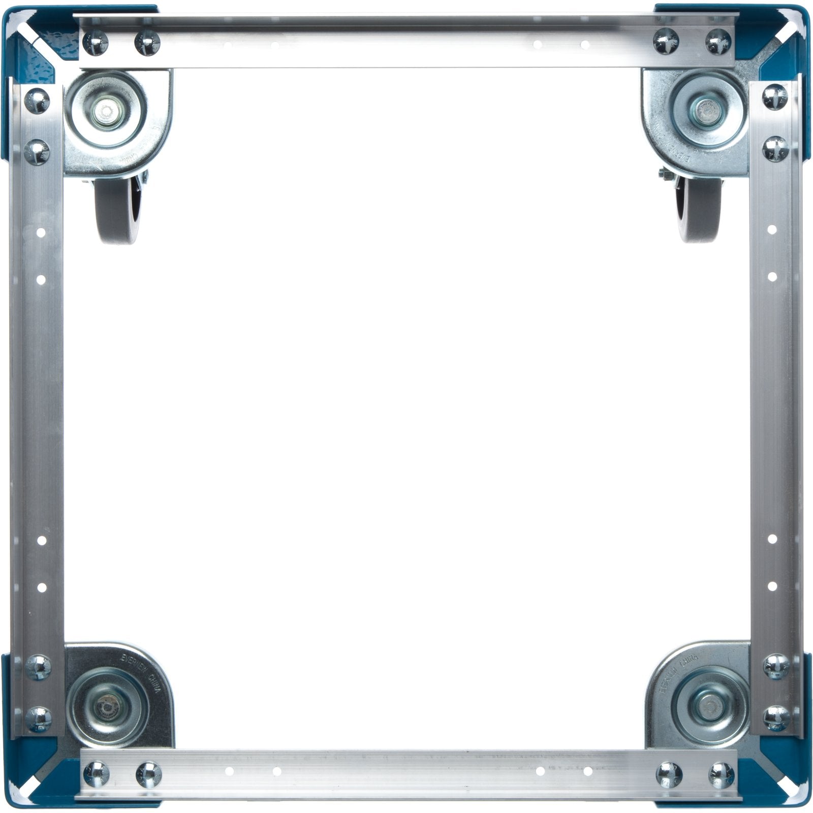 Carlisle C2222A14 300 lb 20.63" x 20.63" x 36.5" Blue Aluminum E-Z Glide Open Dolly With Handle