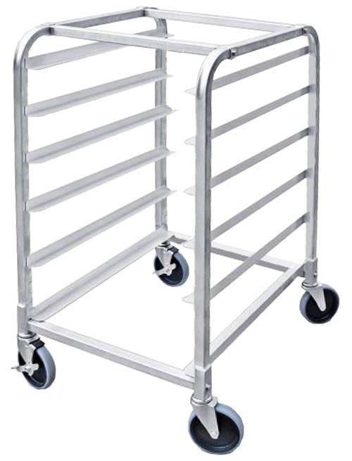 Omcan 13497 Curved Aluminum Top Bun Pan Rack with 6 Slides and 6" Spacing