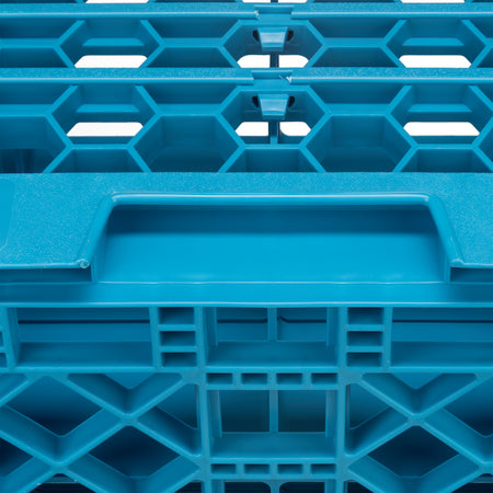 Carlisle RG16-314 Carlisle Blue 16-Compartment Polypropylene OptiClean Divided Glass Rack with 3 Extenders 8.72"