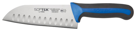 Winco KSTK-70 7" SofTek Santoku Knife, Soft Grip Handle