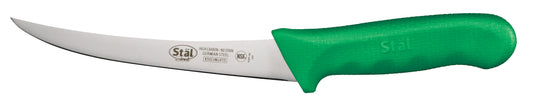 Winco KWP-60G 6" Green Curved Polypropylene Handle Boning Knife