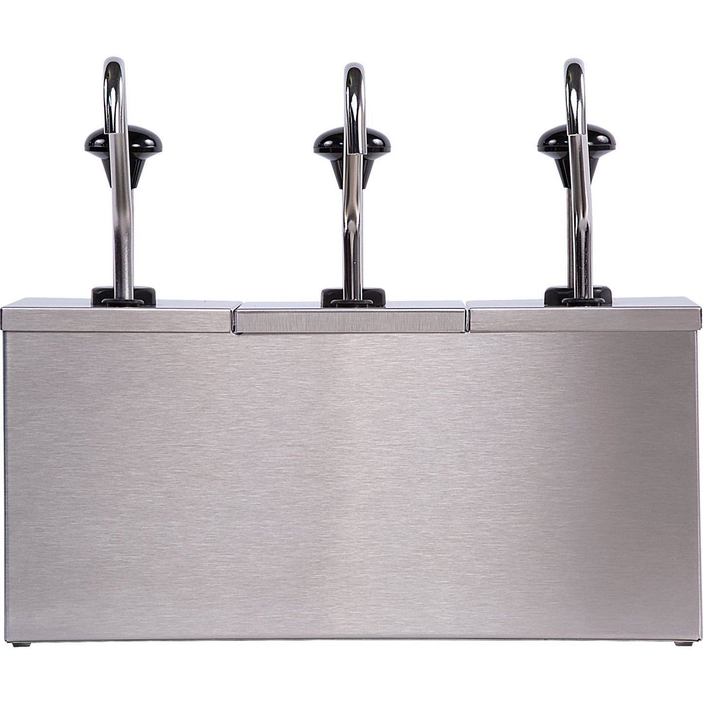 Carlisle 386230IB Stainless Steel Insulated Condiment Topping Rail with 3 Metal Pumps & Ice Packs