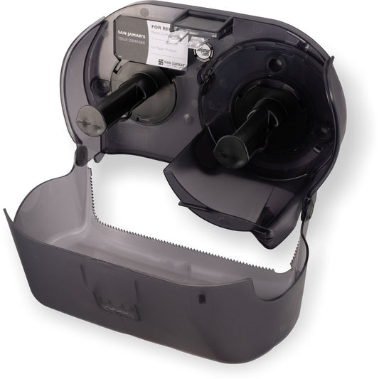 San Jamar R3690TBK Black Pearl Dual Oceans Versatwin Standard Roll Tissue Dispenser, 1.5" core