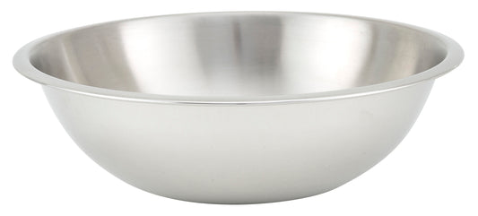 Winco MXHV-400 4 Qt. Stainless Steel Heavy Duty Shallow Mixing Bowl