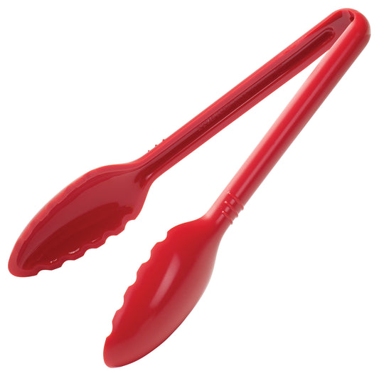 Winco CVST-9R 9" Red Curved Polycarbonate Serving Tong