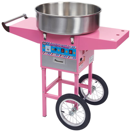 Winco CCM-28M Show Time Cotton Candy Machine with 20.5" Stainless Steel Bowl and Cart - 1080W