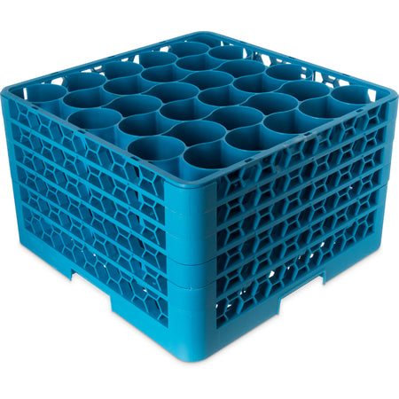Carlisle RW30-314 Carlisle Blue 30 Compartment Polypropylene OptiClean NeWave Glass Rack with 4 Integrated Extenders