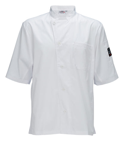 Winco UNF-9WXL Extra Large White Ventilated Cook Shirt, Short Sleeve