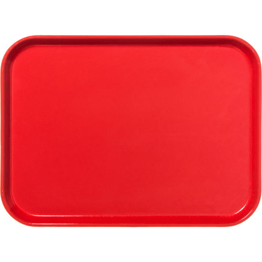 Carlisle 1612FG017 16.4" x 12" Red Solid Rectangular Glasteel Tray