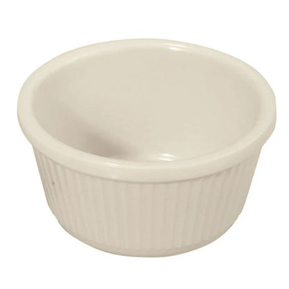 Winco RFM-4B 4 oz. Bone Fluted Ramekins