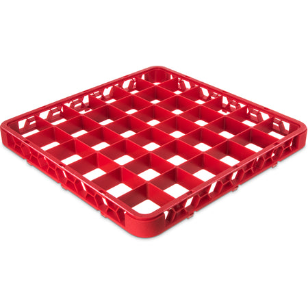 Carlisle RE36C05 Red 36-Compartment Polypropylene OptiClean Divided Glass Rack Extender 1.78"