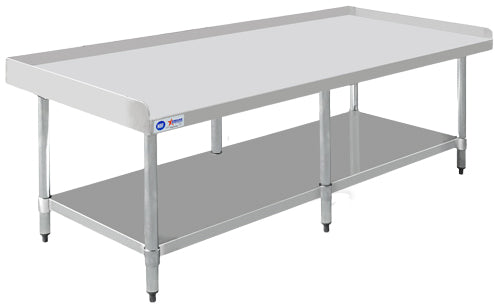 Omcan 47994 30" x 72" Stainless Steel Equipment Stand with Galvanized Undershelf and 6 Legs