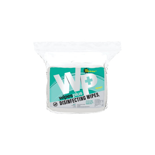WipesPlus 37301 White Disinfecting Surface Wipes, Refill Bag (4/800s)