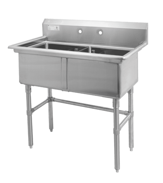 Thorinox TDS-1818-0 18" X 18" Double Sink with No Drainboard
