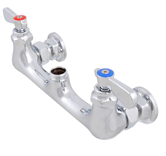 BK Resources BKF-XX-G 8" Chrome-Plated Brass O.C. Optiflow Splash Mount Faucet W/Out Spout