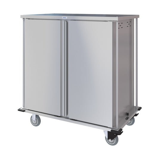 Dinex DXPTQC2T2D36 2 Trays Per Slide 36 Trays Double Door Stainless Steel Totally Quiet Compact Meal Delivery Cart