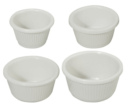 Winco RFM-4W 4 oz. White Fluted Ramekins