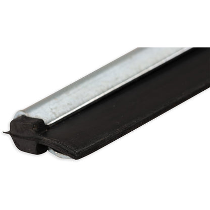 Carlisle 4007000 12" Black Flo-Pac Professional Single-Blade Rubber Window Squeegee with a Zinc Plated Steel Handle
