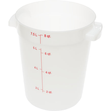 Carlisle 1097602 8 Qt White Round Polyethylene StorPlus Food Storage Container