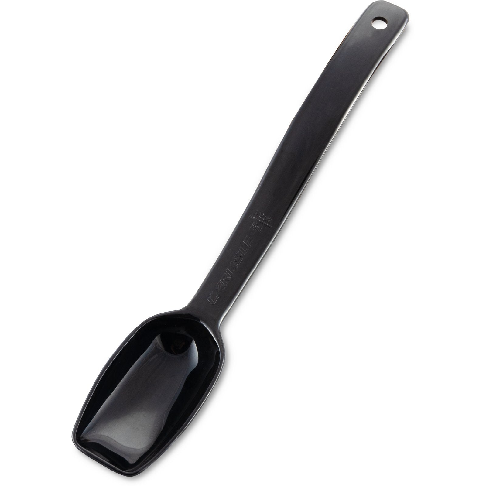 Carlisle 446003 0.5 oz 9" Black Polycarbonate Solid Spoon