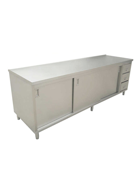 Omcan 44197 30" x 72" Stainless Steel Worktable With Cabinets And Drawers