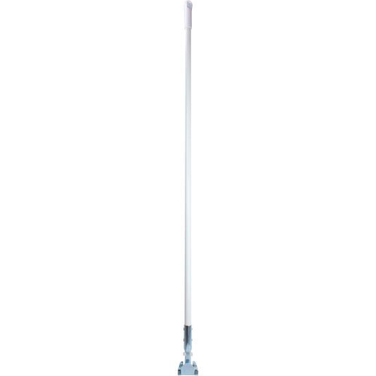 Carlisle 362113EC02 60" White Fiberglass Dust Mop Handle with Clip-On Connector
