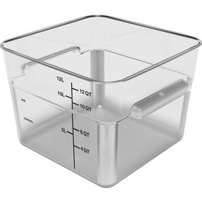 Carlisle 11954AF07 12 Qt Clear Square Polycarbonate Food Storage Container
