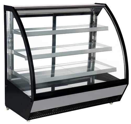 Omcan 46471 28cu.ft. / 799L 60" Curved Glass Floor Refrigerated Showcase