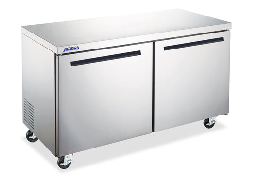Omcan 59056 12 cu.ft./ 340L 47-inch 2-Door Stainless Steel Undercounter Aurora Refrigerator