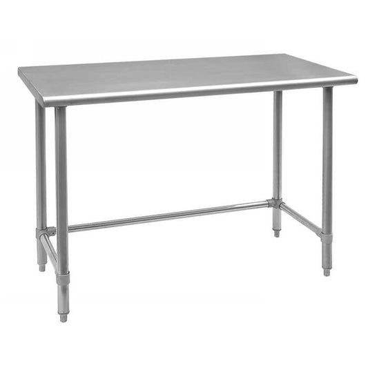 Omcan 28628 24" x 24" Stainless Steel Worktable With Leg Brace and Open Base